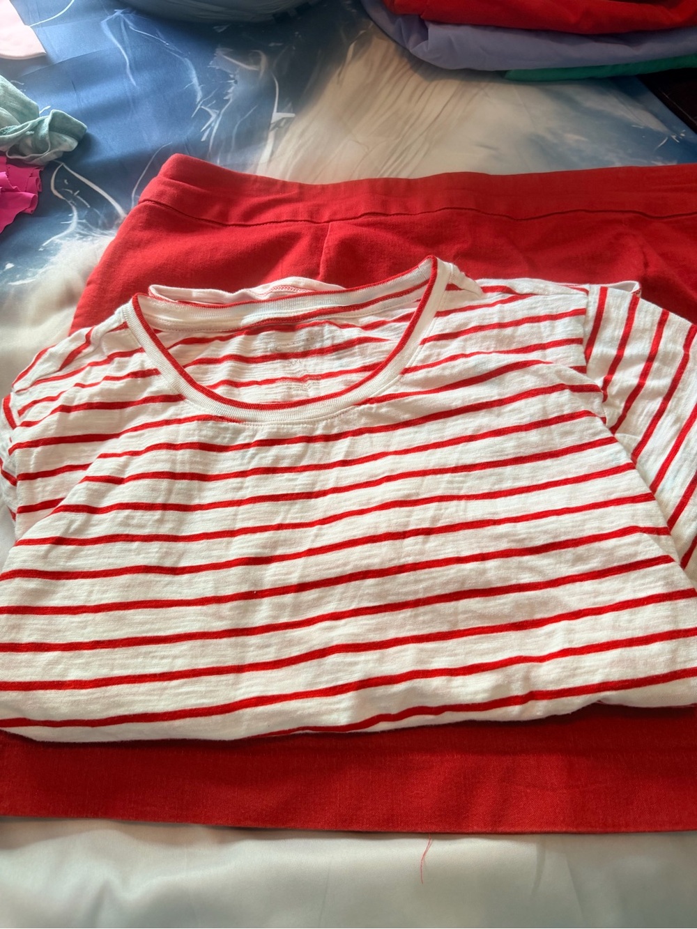 Old Navy Red and White Striped Tee